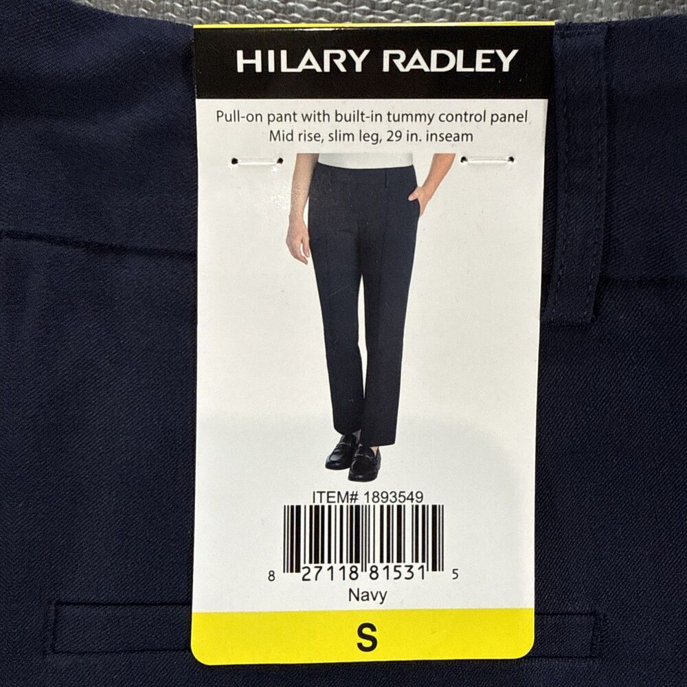 Hilary Radley Ladies' Pintuck Pull-On Pant, Navy, Size Small NWT